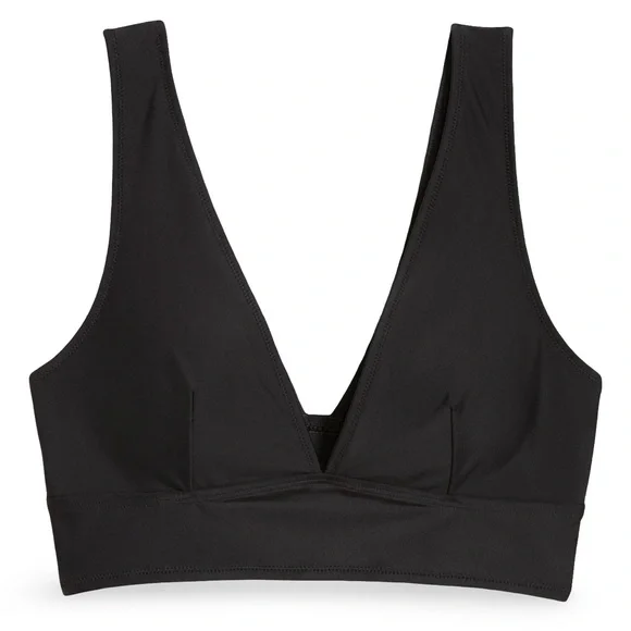 NWTS💓OLD NAVY XL💓BLACK MATTE LONGLINE BIKINI TOP MATCHING SWIM SKIRT SET BUNDLE - Picture 5 of 12